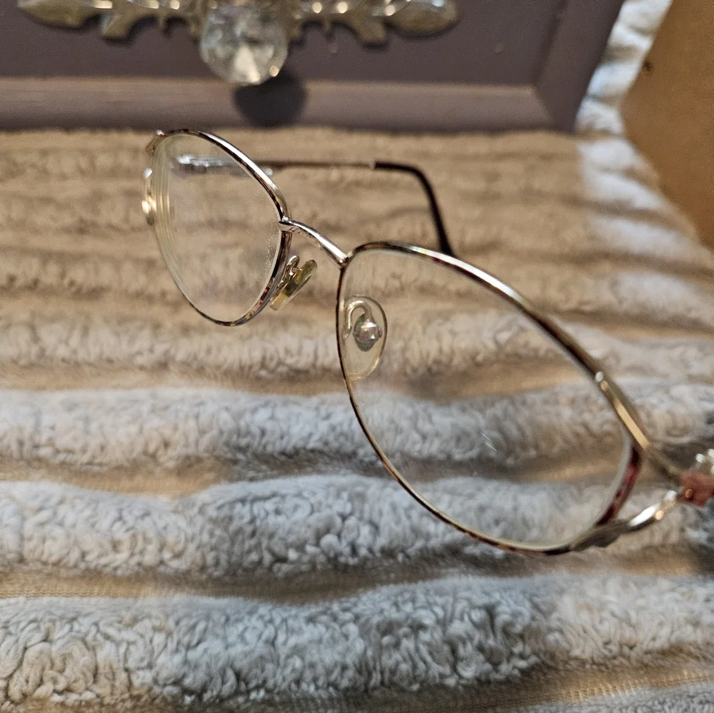 SALE ** Bill Blass Prescription Gold and Red  Eyeglasses